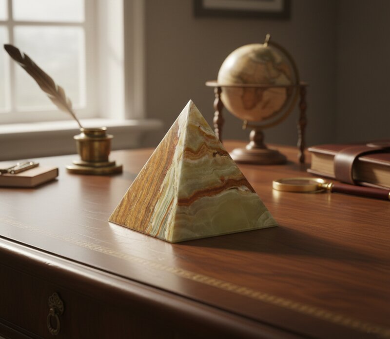 Piramida din Onix Natural – Energie si Eleganta (10x12 cm)